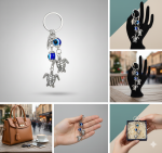 blue eye keychain turtule