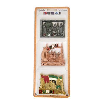 Dubai UAE Magnet Metal 3pcs – Elegant Dubai-Themed Souvenirs
