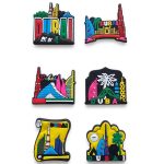 Fridge Magnet Soft rubber 06 pcs PVC Vibrant Colorful Dubai Iconic Landmarks