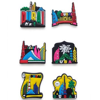 Fridge Magnet Soft rubber 06 pcs PVC Vibrant Colorful Dubai Iconic Landmarks
