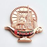Dubai UAE Metal Magnet Alladin Lamp Shape with Dubai Skyline