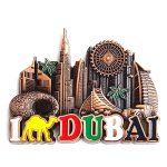 Souvenir Metal Magnet Multicolor Painted Dubai skyline