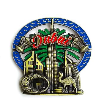 Metal Fridge Magnet Palm tree Shape,Dubai Medern skyscrapers design