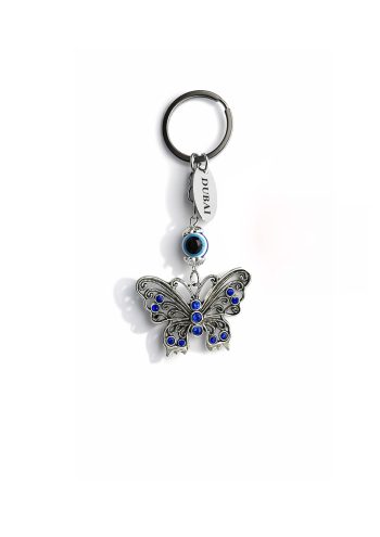 Blue Eye Keychain with Butterfly