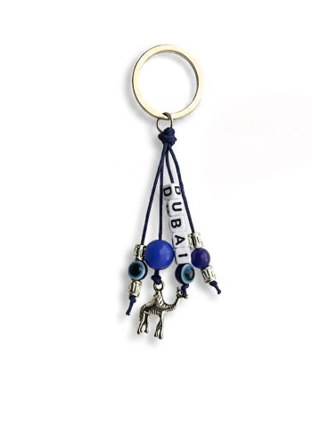 Blue Eye Keychain with Silver Camel