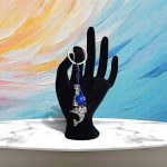 Blue Eye Keychain with Silver Dolphin Design