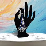 blue eye keychain elephant & dice