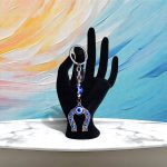 blue eye keychain horse shoe