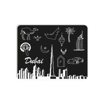 Dubai Bubble Fridge Magnet Black & White