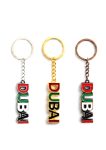 Metal Keychain Dubai Font Enamel filled 3pcs
