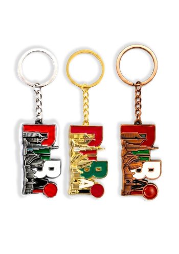 Dubai Font Metal Keychain 3pcs