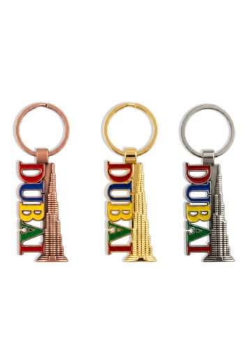 Metal Keychain  Dubai Font 3 pcs