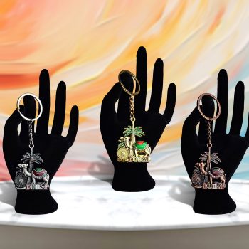 Metal Keychain with Camel & palm Tree 3pcs