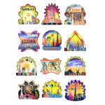 12pcs Foil Magnet Set Dubai Assorted  | Premium Dubai Fridge Magnets Souvenir Collection,