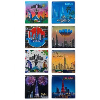 8pcs Premium Foil Fridge Magnet Dubai Souvenir 01