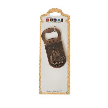 Dubai UAE Metal Bottle Opener Fridge Magnet - Burj Al Arab & Burj Khalifa Souvenir