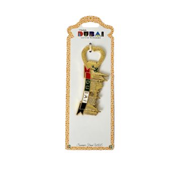 Dubai UAE Metal Bottle Opener Fridge Magnet - Burj Al Arab & Burj Khalifa Golden Souvenir