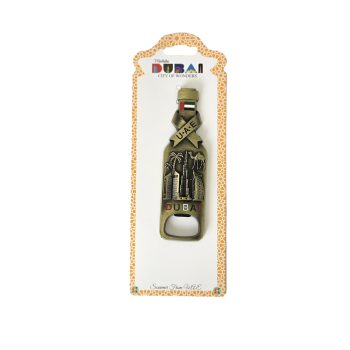 Dubai UAE Metal Bottle Opener Fridge Magnet - Burj Al Arab & Burj Khalifa View