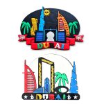 Dubai City Skyline Fridge Magnet Set 2pcs – Soft PVC Rubber, 90 x 65 x 5mm | Travel Souvenir, Gift & Home Decor