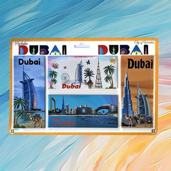 Dubai  Skyscrapers Tin Magnet  4pcs Asst