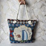 Tote Beach Bag Woven Embroidery