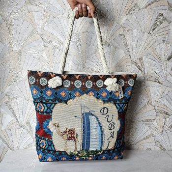 Tote Beach Bag Woven Embroidery