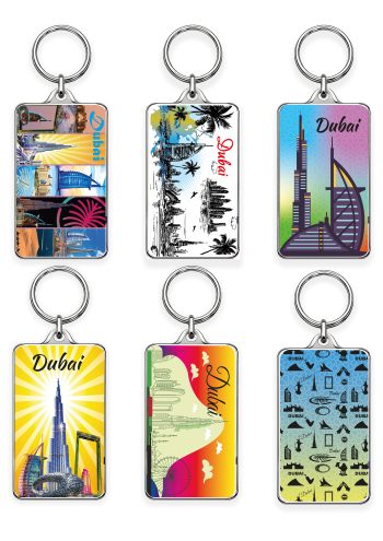 Dubai UAE Acrylic Keychain 6 pcs