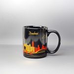 Black Ceramic Mug with Colorful Design