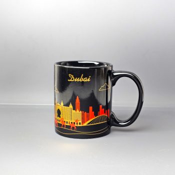 Black Ceramic Mug with Colorful Design
