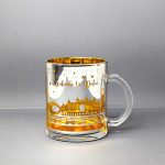 Colorful Glass Mug with Silver Designs