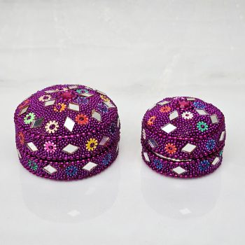 Decoration Box Handmade set 0f 2 pcs Purple