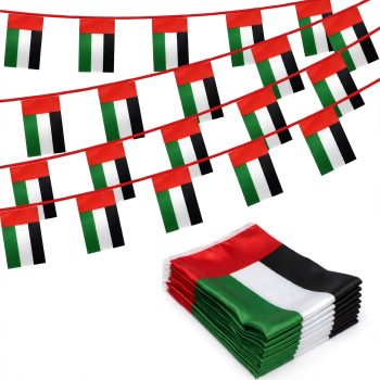 (10sets) UAE bunting Flag  21x14cm,10 pcs flag  on 4 meter rope