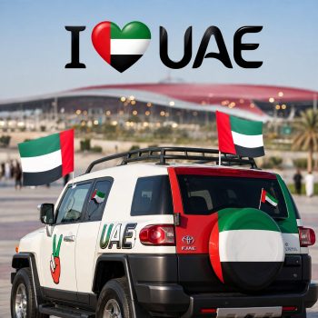3pcs UAE car window flag with 30x45cm size and 45cm durable holder. Easy to install on car windows, featuring vibrant UAE flag colors. Perfect for National Day celebrations, parades, and showing patriotic spirit on the road.