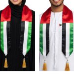 2pcs UAE flag Satin scaff satin 140x11cm